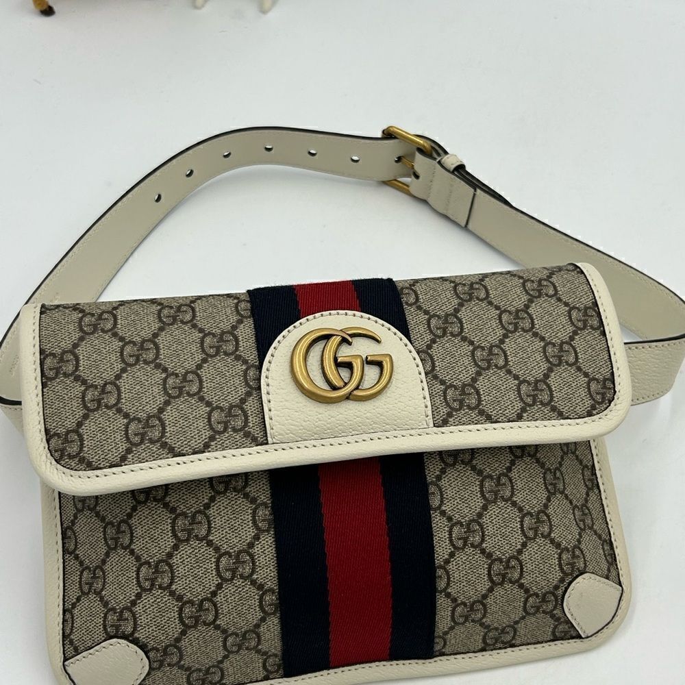 Women’s Gucci brown/white GG canvas web Ophedia  Belt bag 80cm/32” adjustable - Picture 12 of 15
